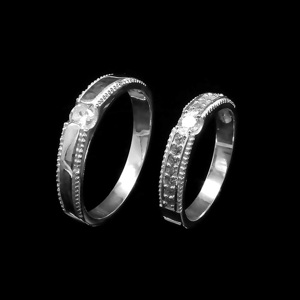 Nhẫn đôi Bạc Hiểu Minh NC571 Hẹn Thề