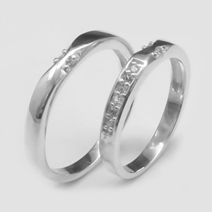 Nhẫn đôi Bạc Hiểu Minh NC573 Bên Nhau Trọn Đời