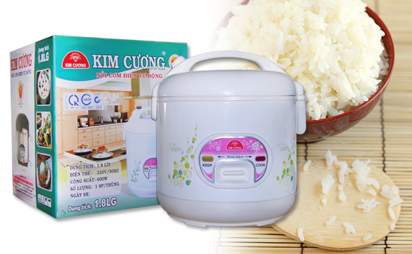 Nồi cơm điện Kim Cương - Nồi cơ nắp rời, 1.8 lít, 700W