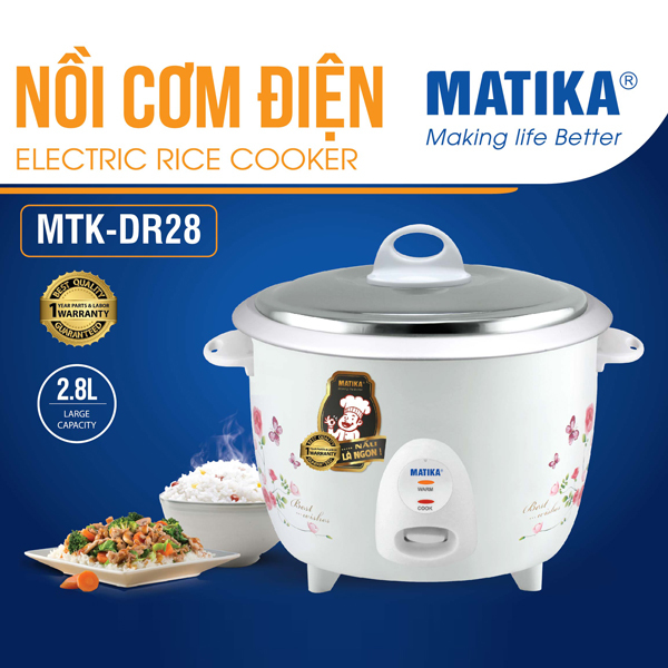 Nồi cơm điện nắp rời 2.8L Matika MTK-DR28