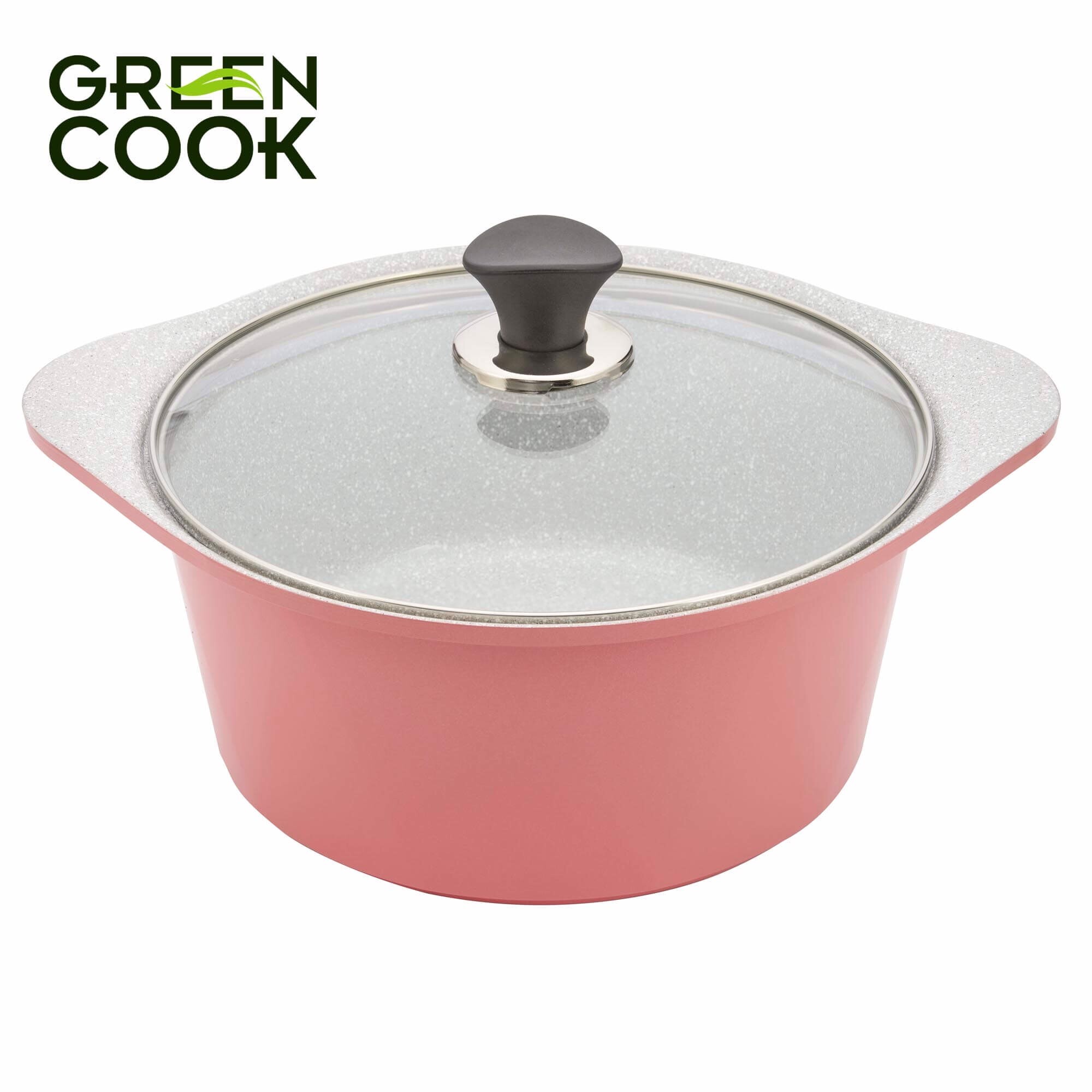 Nồi đúc ceramic vân đá đáy từ 24cm Green Cook GCS02-24IH