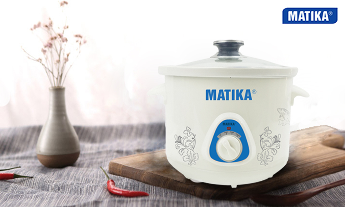 Nồi nấu chậm, nồi tiềm, nồi kho cá Matika MTK-9115 - 1,5 lít