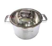 Nồi inox 3 đáy Roman Fivestar nắp kính 18cm N18-3DG304
