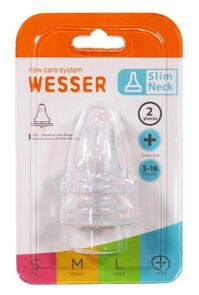 Núm ty Wesser cổ hẹp size + (3 - 18 tháng)