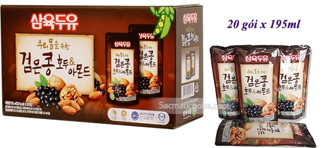 Nước Đậu Đen, Hạnh Nhân, Óc Chó Sahm Yook Của Hàn Quốc 20 gói x 195ml