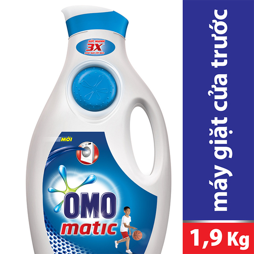 Nước giặt Omo Matic chai 1.9kg - dành cho máy giặt cửa trước
