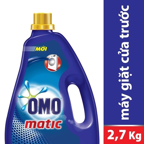Nước giặt OMO Matic cho máy giặt cửa trước dạng chai 2,7kg