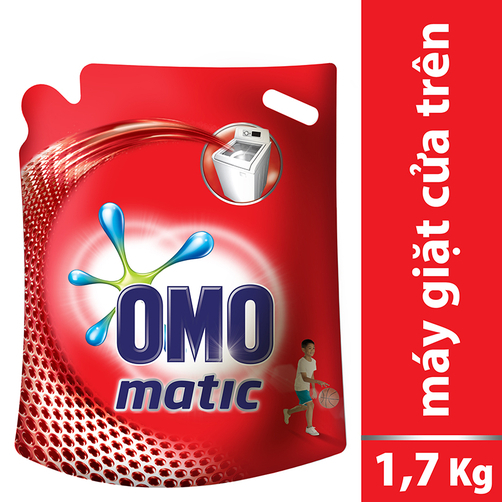 Nước giặt Omo Matic cửa trên 1,7kg - Dạng túi