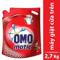 Nước giặt Omo Matic túi cửa trên 2.7kg