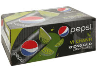 Nước ngọt Pepsi vị chanh không calo - Thùng 24 lon 330ml