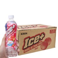 Nước trái cây Ice + vị đào - Thùng 24 chai 500ml
