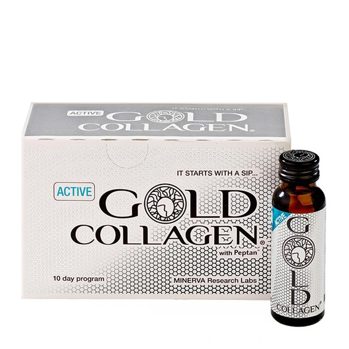 Nước uống dành cho nam và nữ Active Gold Collagen Minerva Research Labs 50ml x 10