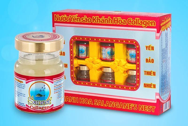 Nước yến Sanest collagen Khánh Hòa - Lốc 6 lọ 70ml