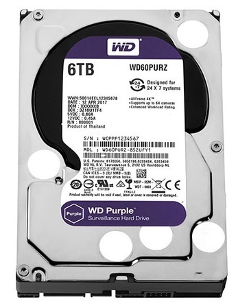 Ổ cứng chuyên dụng cho camera HDD Western Purple WD60PURZ - 6TB