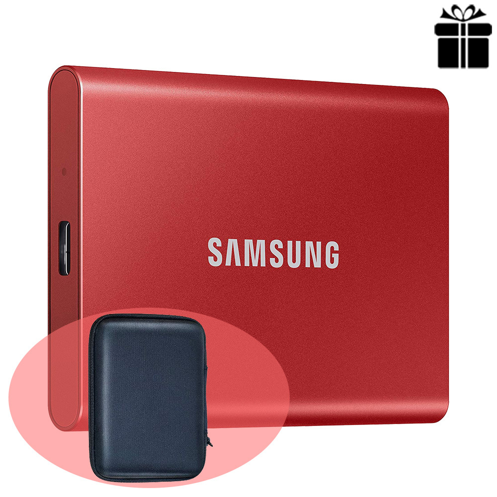 Ổ Cứng Di Động SAMSUNG T7 500GB SSD USB 3.2 Gen 2 Metallic Red (MU-PC500R/WW)