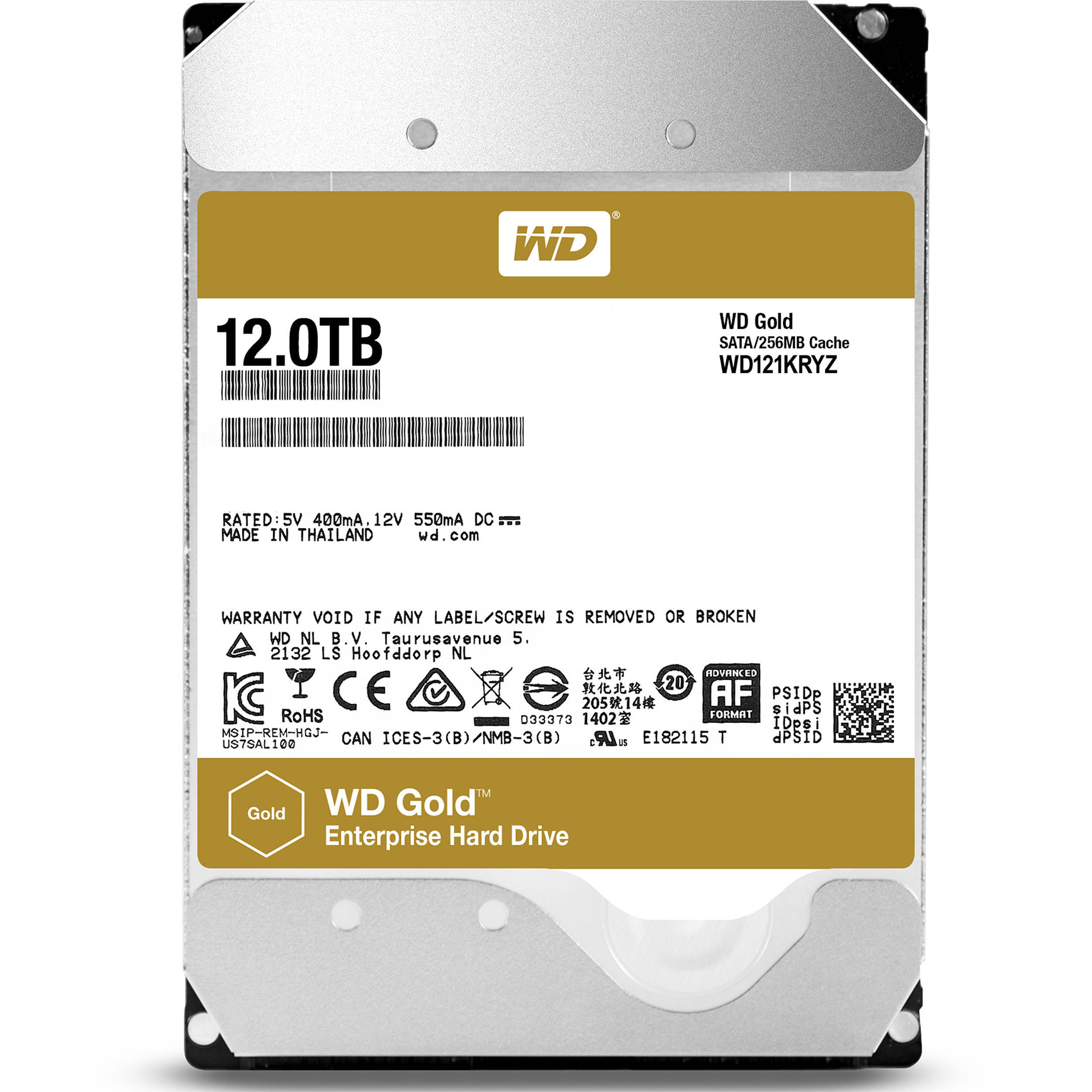 Ổ cứng HDD Western WD Gold WD121KRYZ 12TB