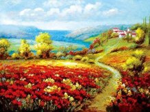 Tranh in canvas VTC Luna CV-0008 - Đồi hoa, 60 x 40cm