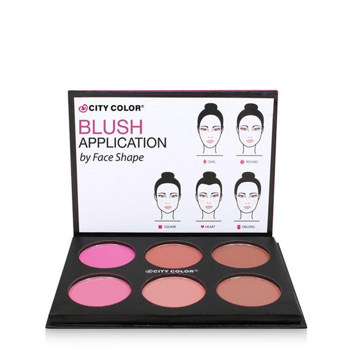 Phấn má City Color Glow Pro Blush Palette Matte Collection​ tông cam, nude, nâu