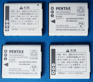 Pin Pentax D-LI92