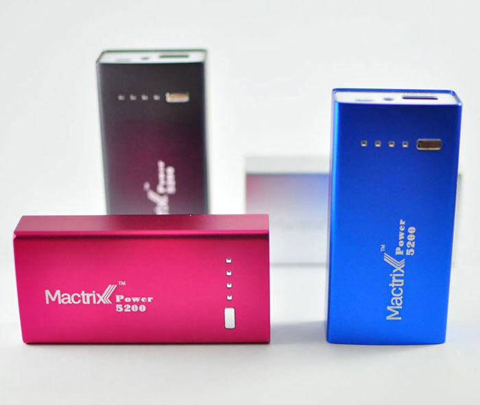 Pin sạc dự phòng Mactrix Power 5200mAh - màu xanh/ hồng/ đen/ bạc