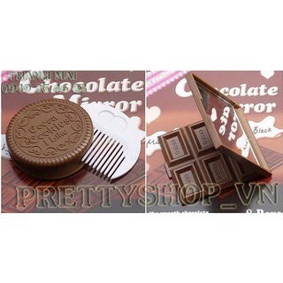Gương trang điểm hình bánh quy, vỉ chocolate - PK016