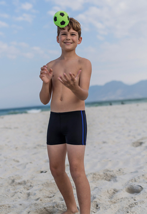 Quần bơi bé trai đen sọc xanh Fashy 24008