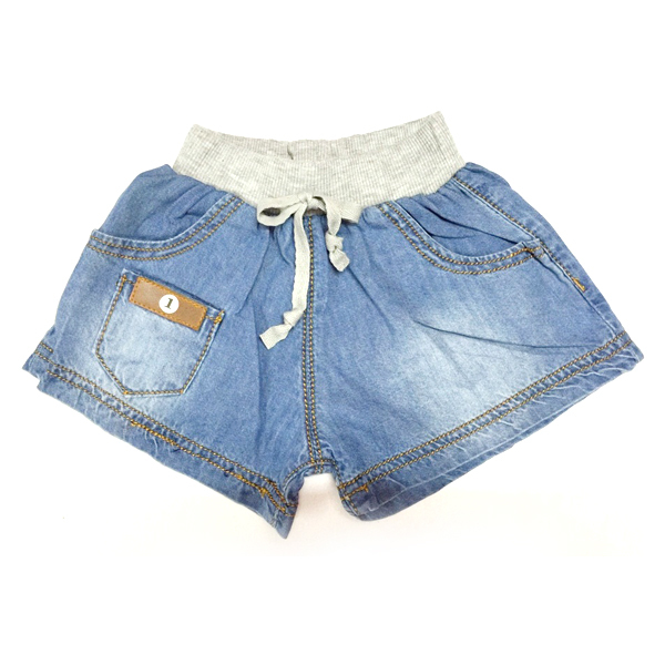 Quần short jeans lưng thun xám Nanio Q0038