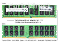 RAM HPE 64GB DDR4-2666MT 815101-B21