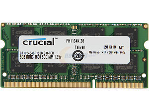 Ram laptop Crucial 8gb DDR3 1600