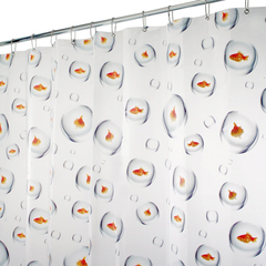 Rèm nhà tắm Interdesign họa tiết bong bóng Bubble Fish