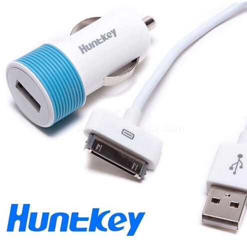 Sạc ô tô Huntkey 5V 2.1A dành cho Pod/iPhone/iPad (kèm cable )