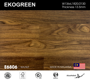 Sàn gỗ óc chó kỹ thuật Ekogreen E6806