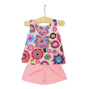 Set đồ bộ in hoa nền kem quần cam Cuckeo HC 710 (8-25kg)