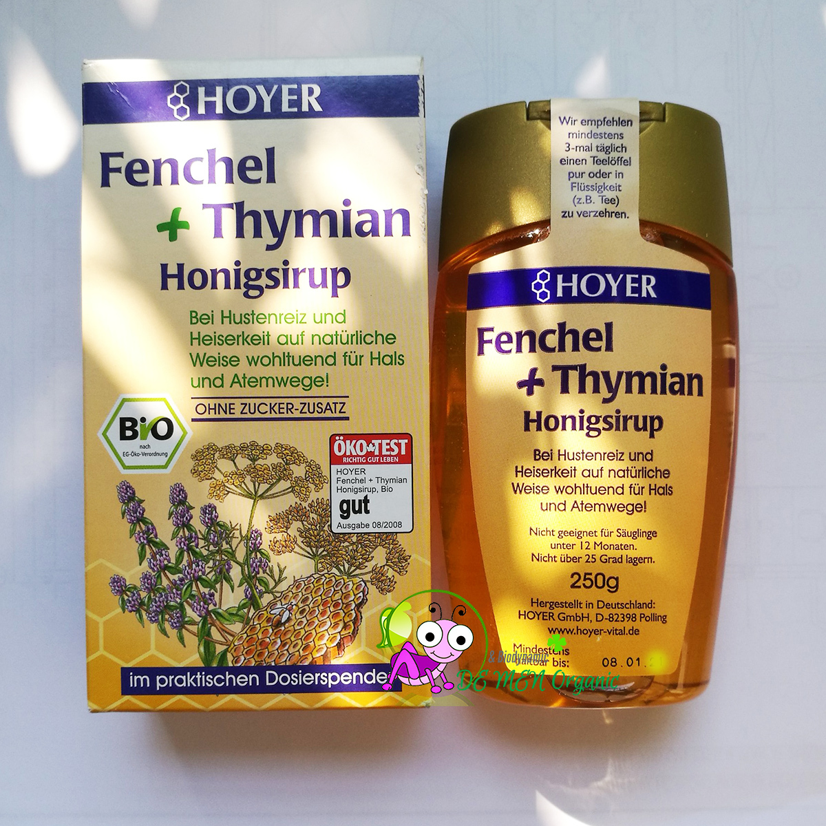 Si-rô mật ong trị ho Hoyer Fenchel hữu cơ (250g)
