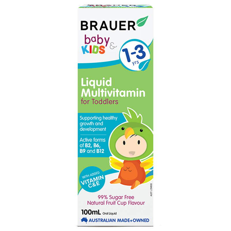 Siro bổ sung vitamin tổng hợp cho bé từ 1-3 tuổi Brauer Liquid Multivitamin