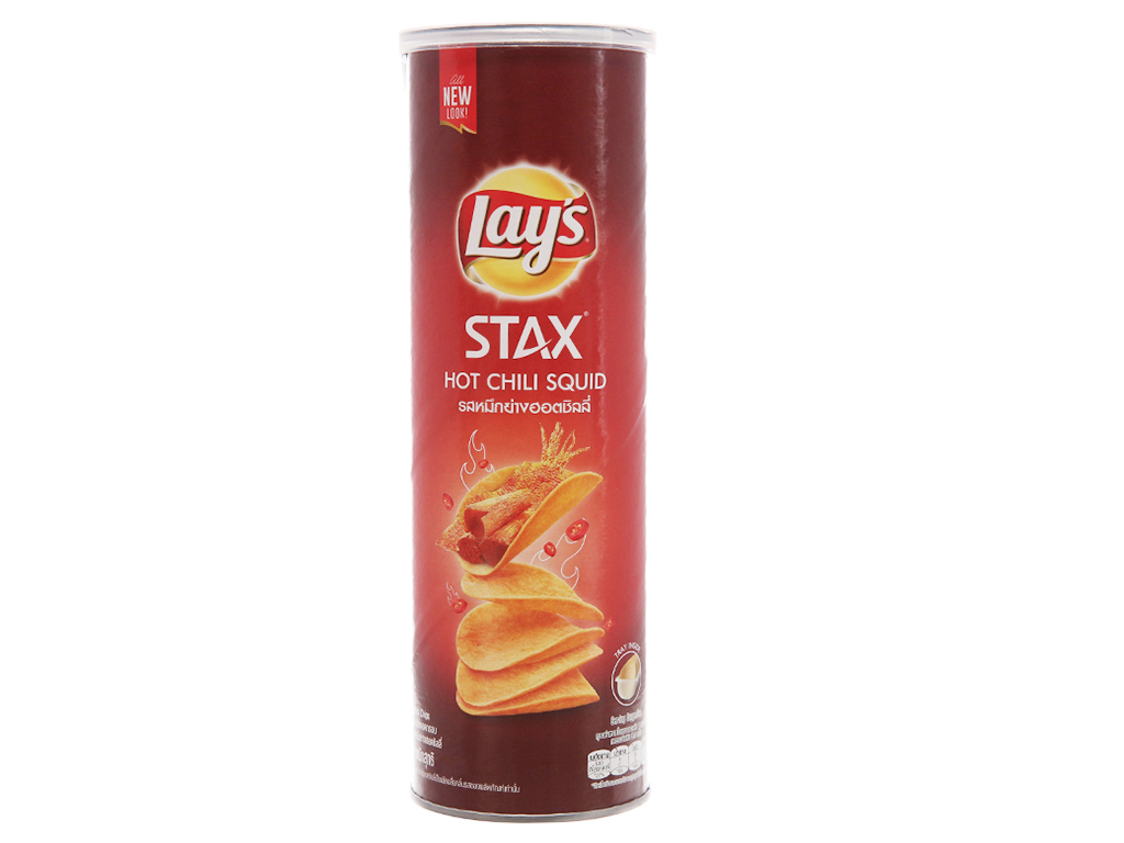 Snack khoai tây vị mực cay Lay’s Stax lon 110g