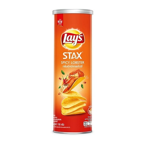 Snack khoai tây vị tôm hùm nướng Lay’s Stax lon 110g