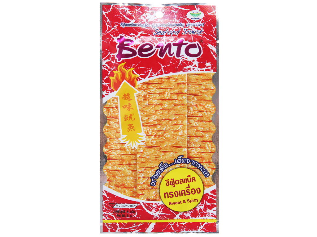 Snack mực tẩm gia vị cay ngọt Bento gói 6g