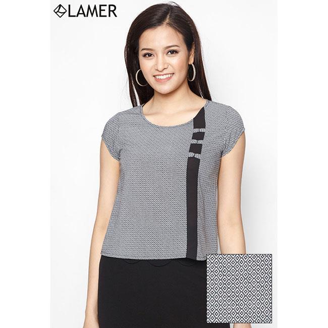 Sơ mi Croptop 3 nơ ngực Lamer LM016059A14