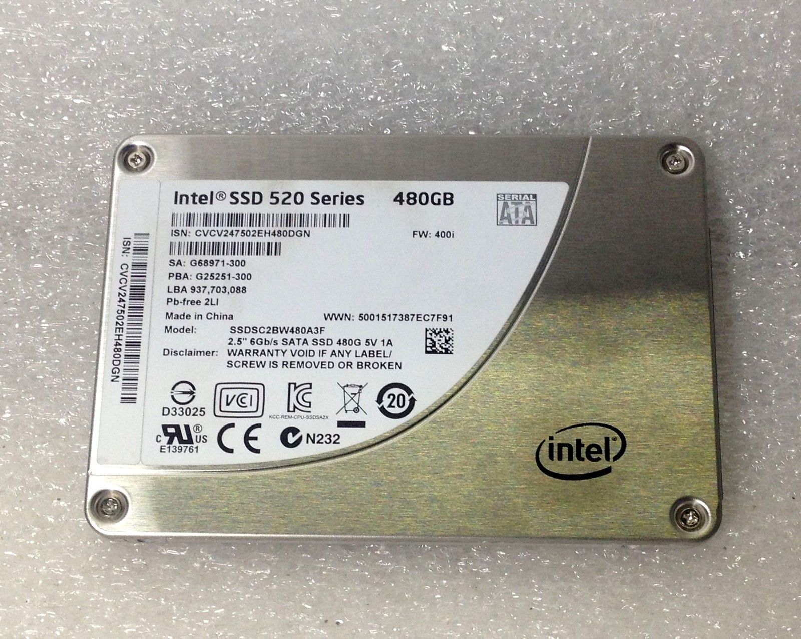SSD Intel 520 Series 480GB