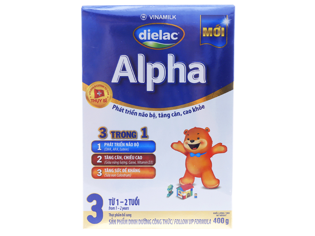 Sữa bột Dielac Alpha 3 400g - Hộp giấy