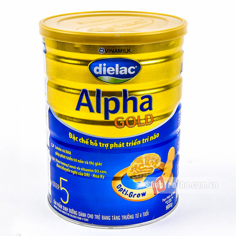 Sữa bột Dielac Alpha Gold Step 5 - hộp thiếc 900g (dành cho trẻ từ 4 tuổi trở lên)