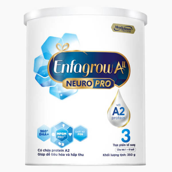 Sữa bột Enfagrow A2 Neuro Pro 3 dành cho trẻ 1-6 tuổi 350g
