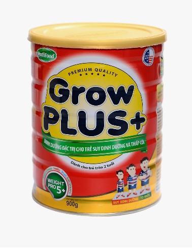 Sữa bột Nutifood Grow Plus + Suy dinh dưỡng - hộp 900g (dành cho trẻ từ 1 tuổi trở lên bị suy dinh dưỡng)