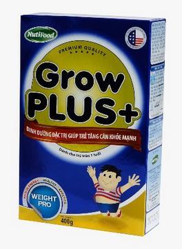 Sữa bột Nutifood Grow Plus + tăng cân - hộp 400g (dành cho trẻ em từ 1 tuổi trở lên bị thiếu cân)