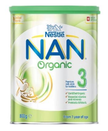Sữa bột Nan Organic số 3 (Úc) - 800g, dành cho trẻ từ 2-6 tuổi