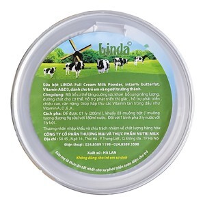 Sữa bột nguyên kem Linda 900g