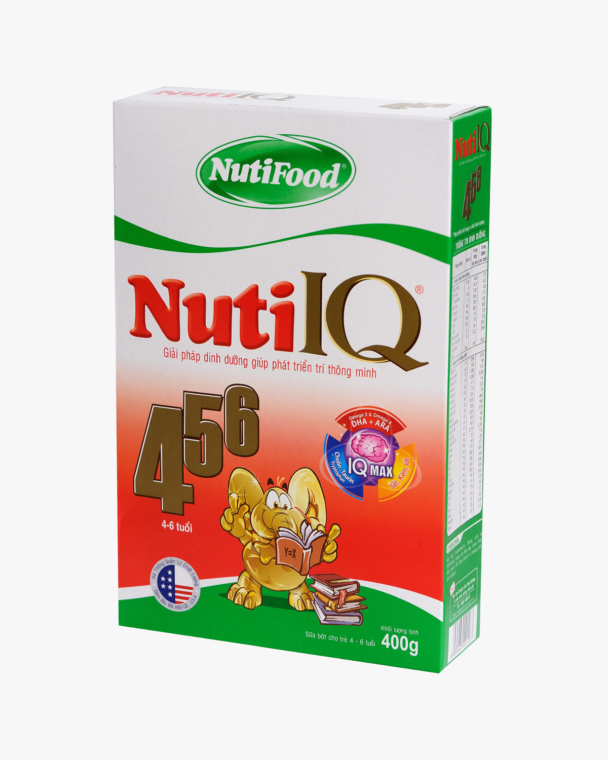 Sữa bột Nutifood Nuti IQ 456 - hộp 400g (dành cho trẻ từ 4 - 6 tuổi)