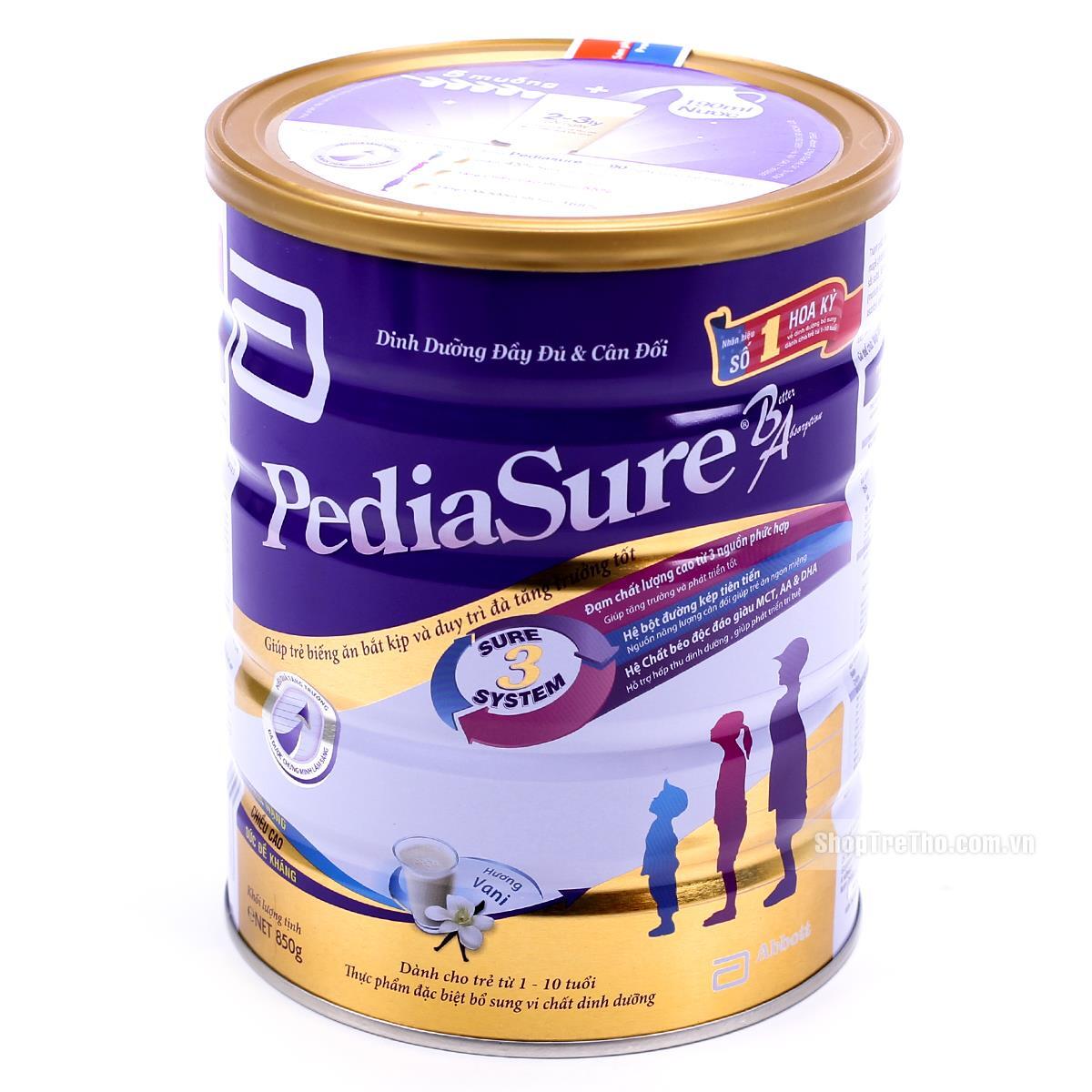 Sữa bột Abbott PediaSure B/A - hộp 1600g (dành cho trẻ biếng ăn từ 1 - 10 tuổi)