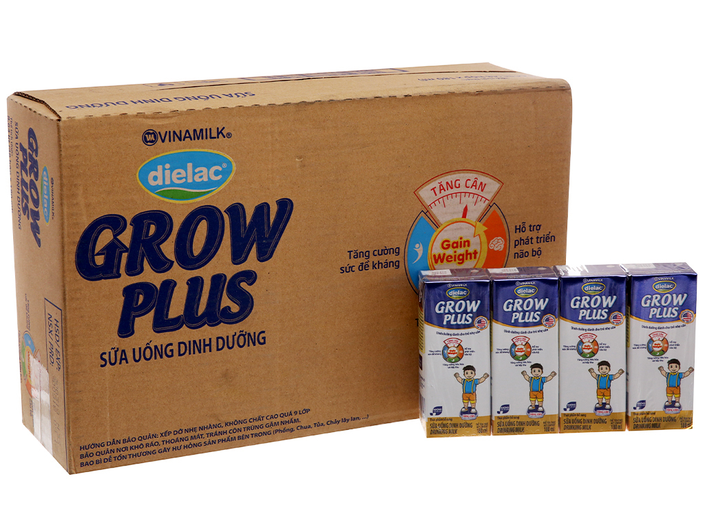 Sữa bột pha sẵn Dielac Grow Plus xanh 180ml - thùng 48 hộp